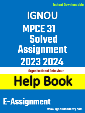 IGNOU MPCE 31 Solved Assignment 2023 2024